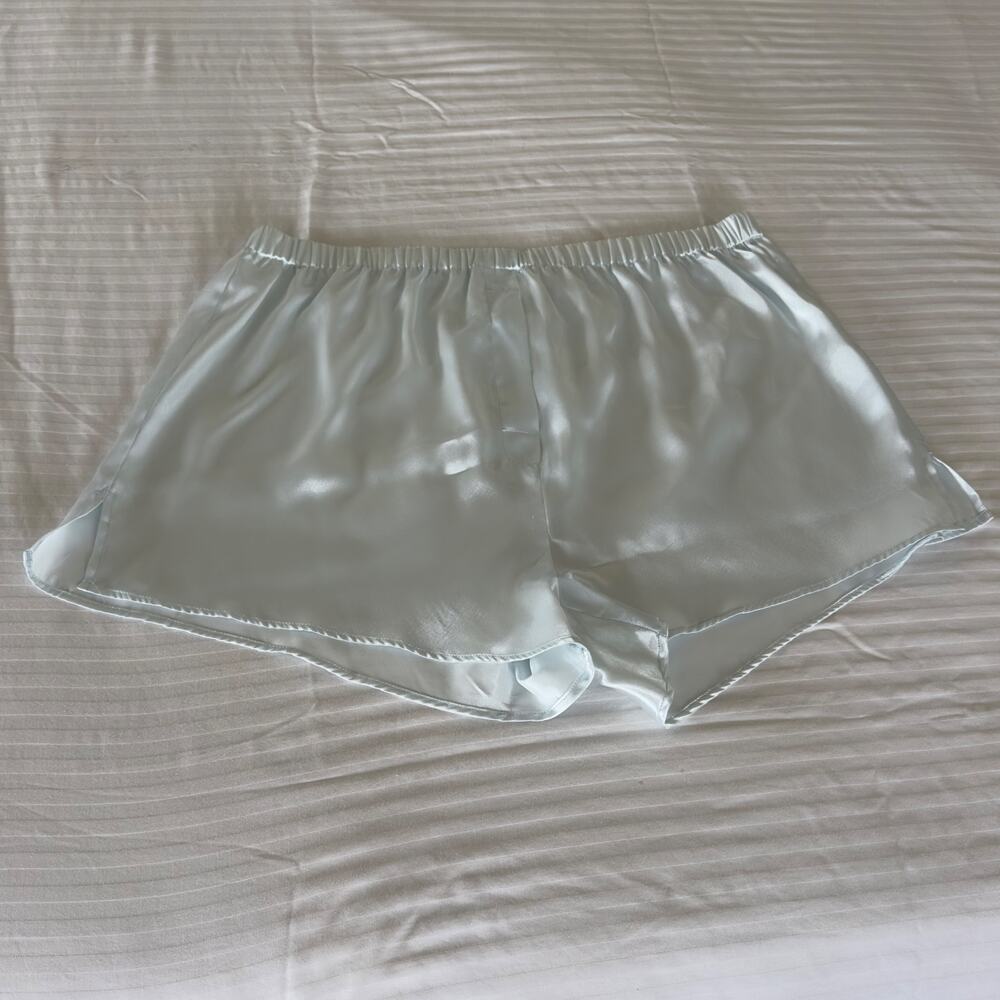 Vintage Victoria’s Secret Satin Pajama Set Ice Blue Y2K Loungewear L - Picture 8 of 9